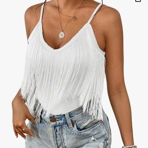 Spaghetti Strap Fringe Top